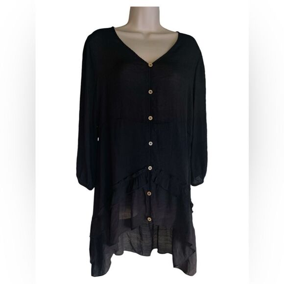 CATO Blouse Black Blouse Size L - Picture 1 of 6